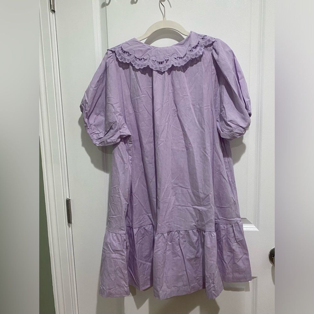 Umgee Lavender Ruffle Tie-Front Mini Dress - Picture 4 of 5